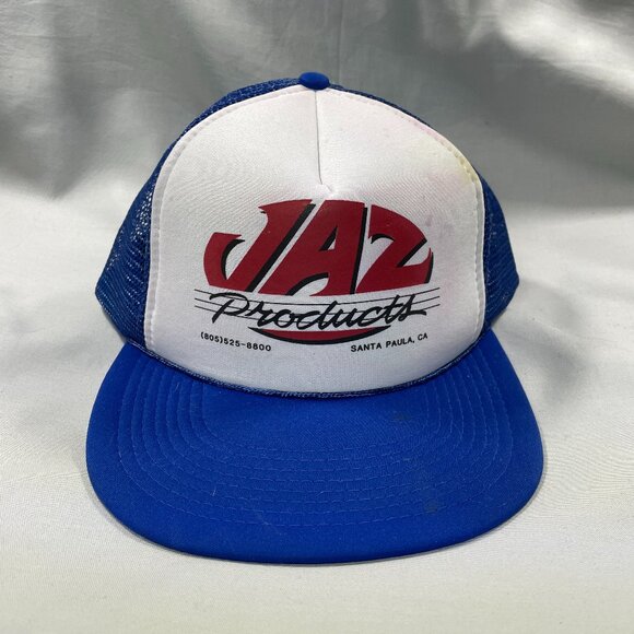 VINTAGE Santa Paula CA JAZ Products Hat | Blue/White Trucker | The Catalina Cap - Picture 1 of 6
